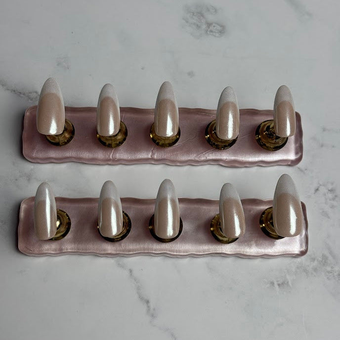 Chrome French Tip Press-On Nails – “Luxe Chrome” Custom Collection