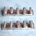 Nude French Tip Press-On Nails – “Polka Petal” Collection