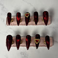 Dragon’s Blood Press-On Nails – “Crimson Veil” Collection