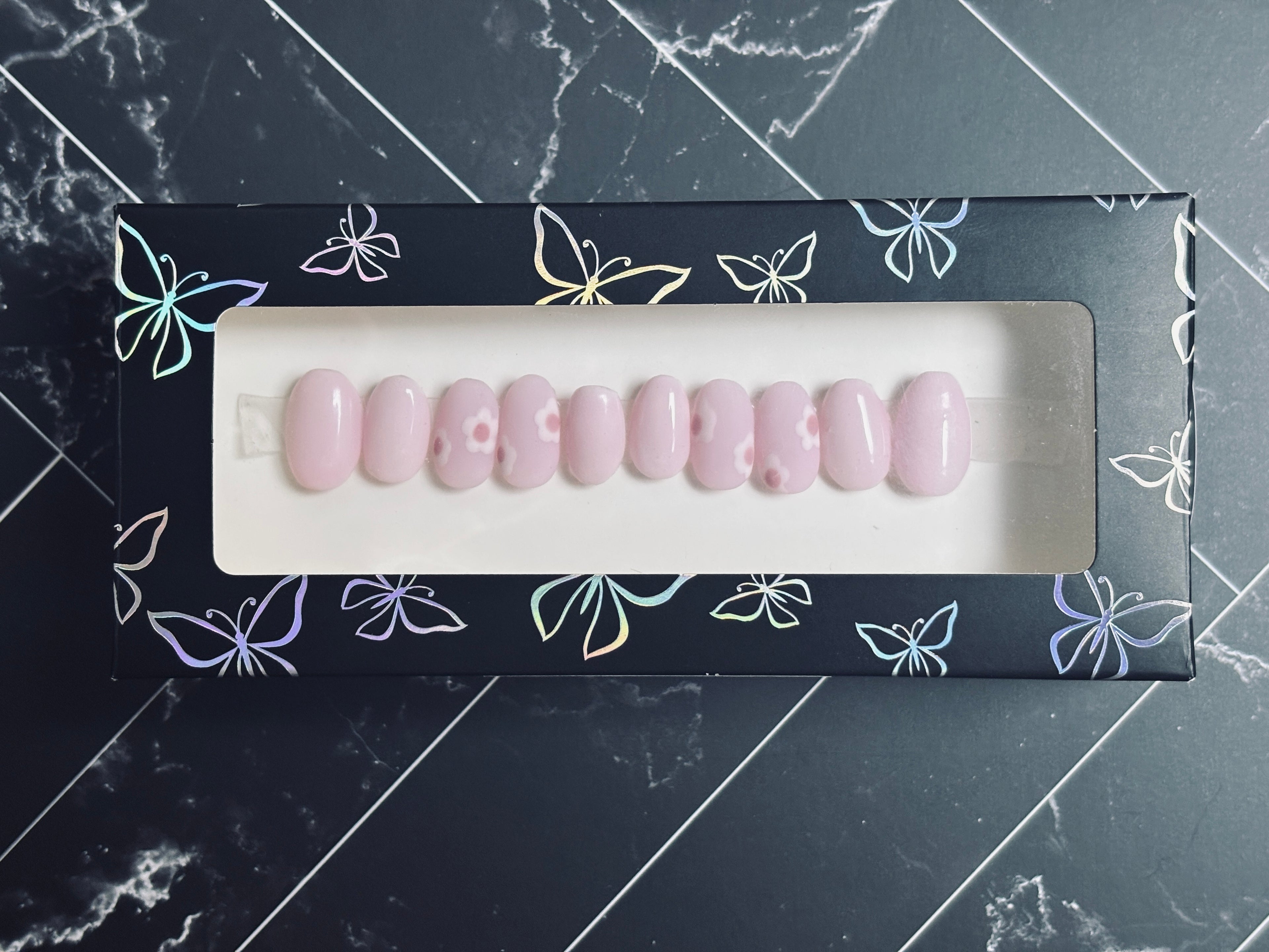 Mommy & Me Pink Floral Press-On Nails – “Blush Blossom” Collection