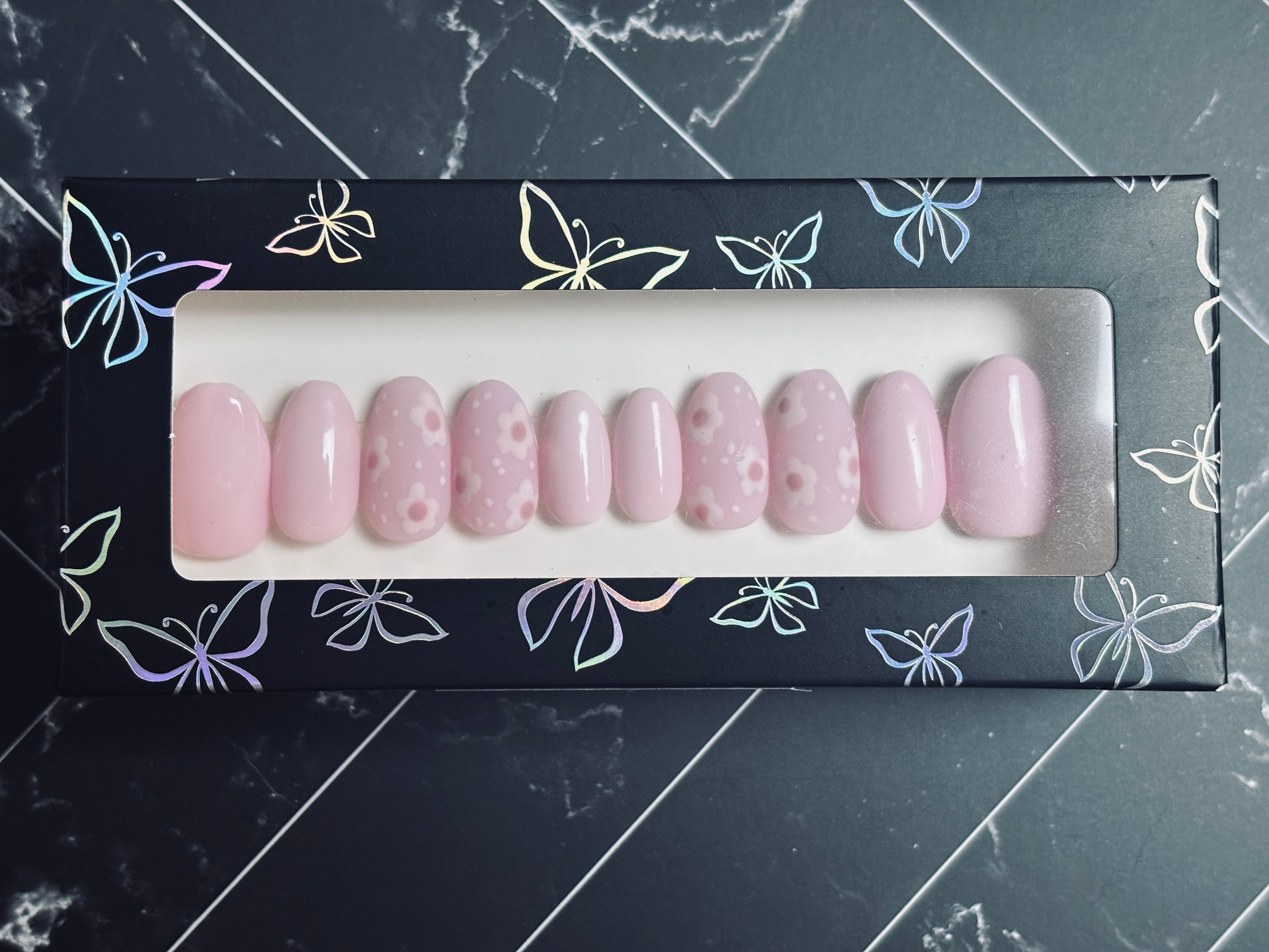 Mommy & Me Pink Floral Press-On Nails – “Blush Blossom” Collection